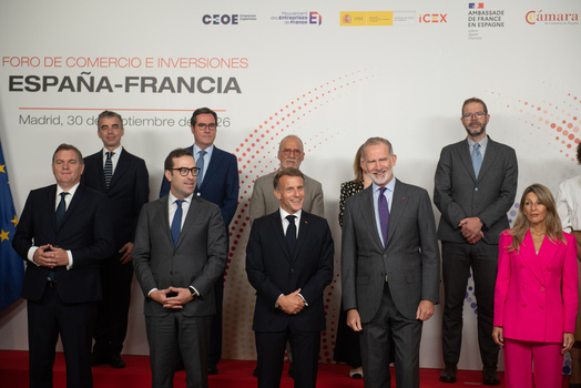 Felipe VI and Macron address the France ��Spain Trade and Investment Forum