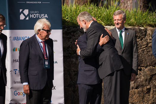 Felipe VI and Pedro S&aacute;nchez attend the opening of the La Toja Forum in O Grove Pontevedra 