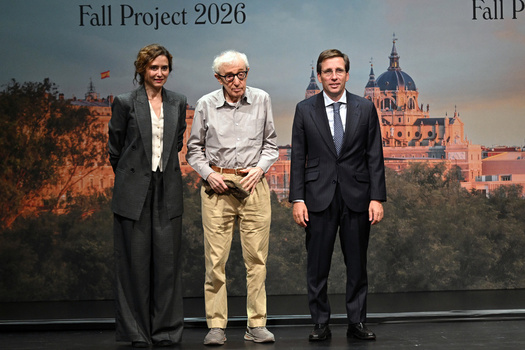 Director Woody Allen holds a press conference ahead of the filming of his new film in Madrid