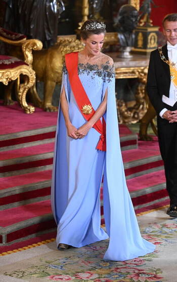 The King and Queen are hosting a gala dinner at the Royal Palace in honour of the President of the French Republic Emmanuel Macron and his wife Brigitte Macron
