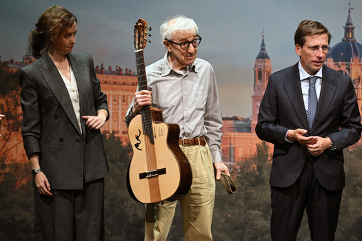 Director Woody Allen holds a press conference ahead of the filming of his new film in Madrid