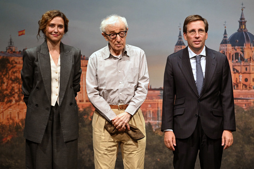 Director Woody Allen holds a press conference ahead of the filming of his new film in Madrid