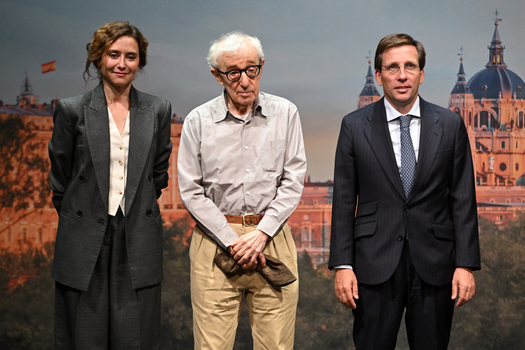 Director Woody Allen holds a press conference ahead of the filming of his new film in Madrid