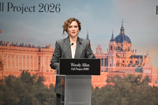 Director Woody Allen holds a press conference ahead of the filming of his new film in Madrid