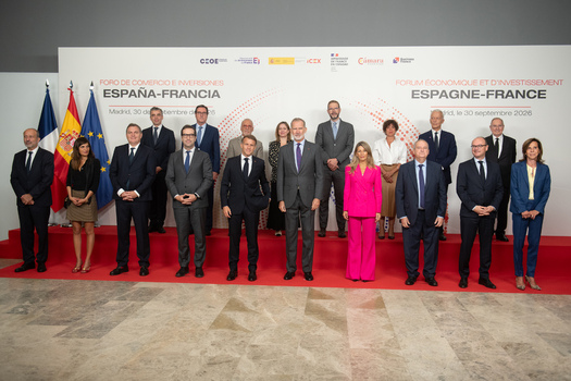 Felipe VI and Macron address the France ��Spain Trade and Investment Forum