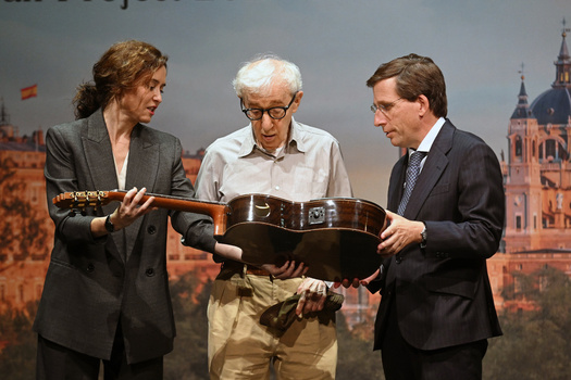 Director Woody Allen holds a press conference ahead of the filming of his new film in Madrid