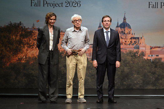 Director Woody Allen holds a press conference ahead of the filming of his new film in Madrid