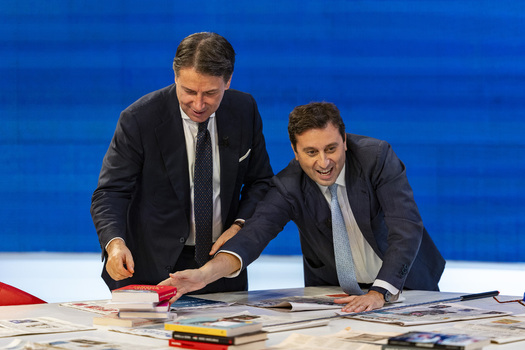 Giuseppe Conte Guest On The Television Show L Aria Che Tira Giuseppe Conte Guest On The Television Show L Aria Che Tira