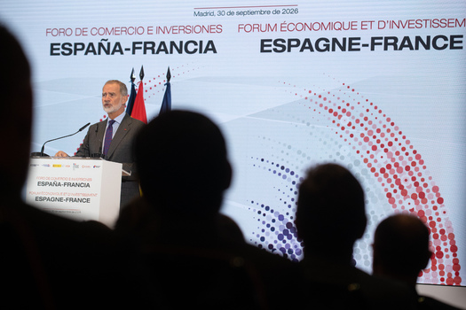 Felipe VI and Macron address the France ��Spain Trade and Investment Forum