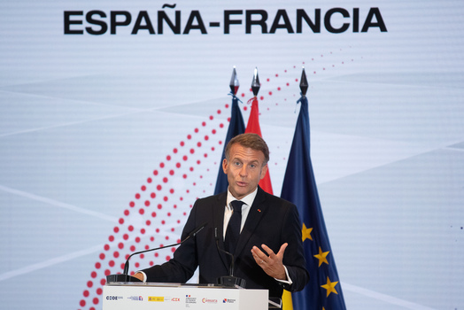 Felipe VI and Macron address the France ��Spain Trade and Investment Forum