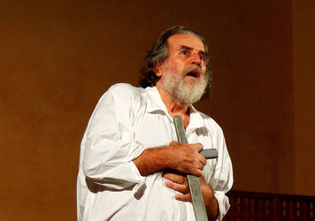 CARLO MAGNO spettacolo epico di e con Mimmo Cuticchio. Fotografie di Giulio Azzarello &copy;2014.