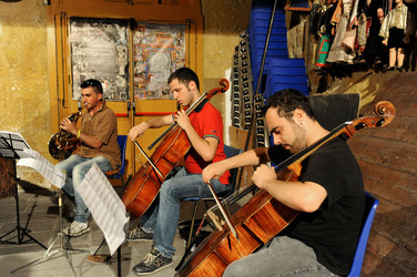 GIACOMO CUTICCHIO e il suo ensemble musicale. Fotografie di Giulio Azzarello &copy;2014.