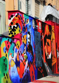 IL MURO DELL ANTIMAFIA e della legalit&agrave; a Partinico in Sicilia. Fotografie di Giulio Azzarello &copy;2014.