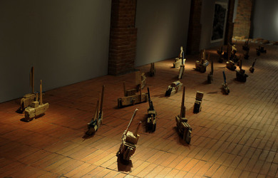 Installazione di Anne Clemence DeGrollee alla GAM di Palermo. Fotografie di Giulio Azzarello &copy;2017.