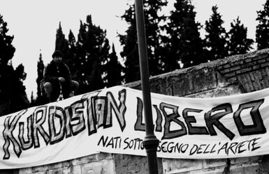 MANIFESTAZIONE per la pace nel curdistan turco. Fotografie di Giulio Azzarello &copy;2014.