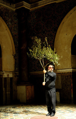 Mimmo Cuticchio in un suo spettacolo. Fotografie di Giulio Azzarello &copy;2017.