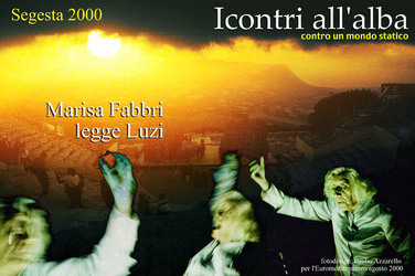 SEGESTA incontri all alba al Teatro Antico di Segesta in Sicilia. Fotografie e fotomontaggio di Giulio Azzarello &copy;2014.