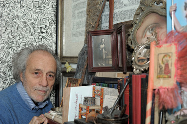 NICOLO D ALESSANDRO pittore e disegnatore siciliano nato a Tripoli. Fotografie di Giulio Azzarello &copy;2014.