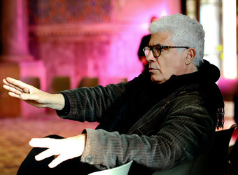 Mimmo Cuticchio in un suo spettacolo. Fotografie di Giulio Azzarello &copy;2017.