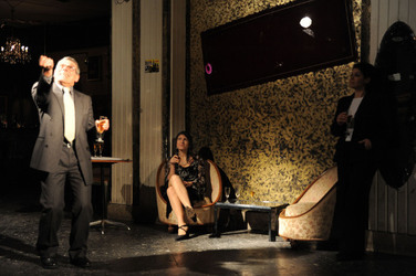 HAROLD PINTER drammaturgo inglese al teatro Candelai di Palermo. Fotografie di Giulio Azzarello ©2014. HAROLD PINTER drammaturgo inglese al teatro Candelai di Palermo. Fotografie di Giulio Azzarello ©2014.