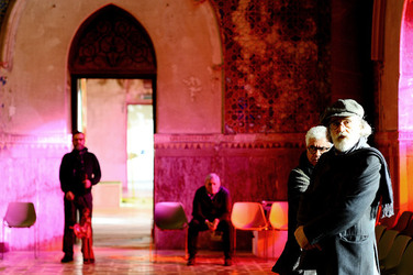 Mimmo Cuticchio in un suo spettacolo. Fotografie di Giulio Azzarello &copy;2017.