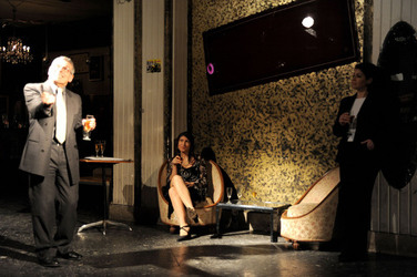 HAROLD PINTER drammaturgo inglese al teatro Candelai di Palermo. Fotografie di Giulio Azzarello ©2014. HAROLD PINTER drammaturgo inglese al teatro Candelai di Palermo. Fotografie di Giulio Azzarello ©2014.