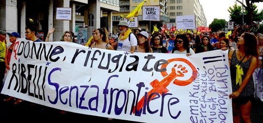 MIGRANTI manifestazione. Fotografie di Giulio Azzarello &copy;2018.