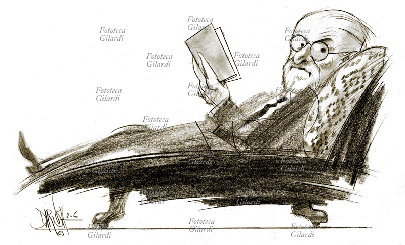 Sigmund Freud (1856-1939) Austrian neurologist and psychoanalyst, founder of psychoanalysis. Freud is known for developing a scientific theory and philosophy, according to which the unconscious psychic processes exert decisive influence on thought, human behavior and interactions between individuals. He treated his theories in an innumerable amount of essays and through intense correspondence with other doctors coeval. Portrait on the couch, Dariush Radpour illustration, pencil drawing colored digital 2006. This can not be used with lower rate to € 80.00