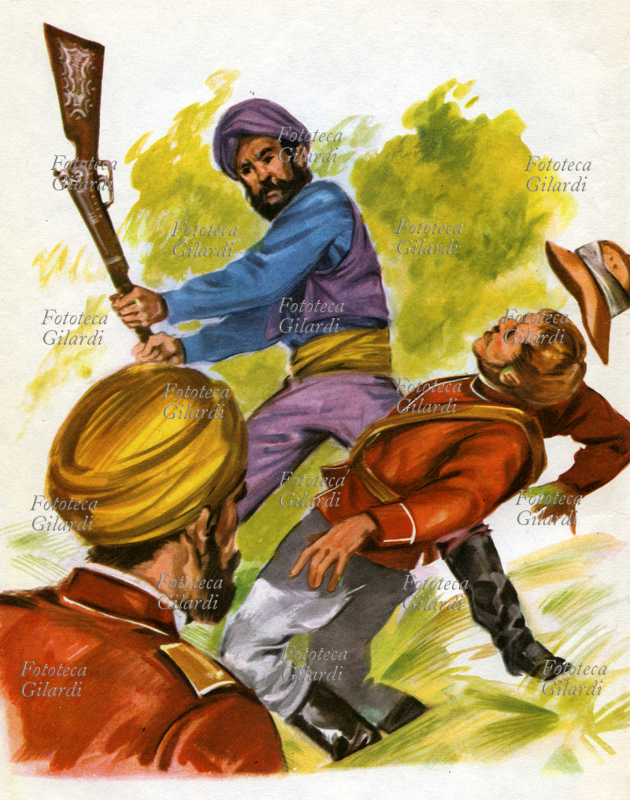 Emilio SALGARI (1863-1911) "...con un salto si scagliò contro i nemici. Spaccare il cranio al caporale e sparire in mezzo ai cespugli vicini fu l\