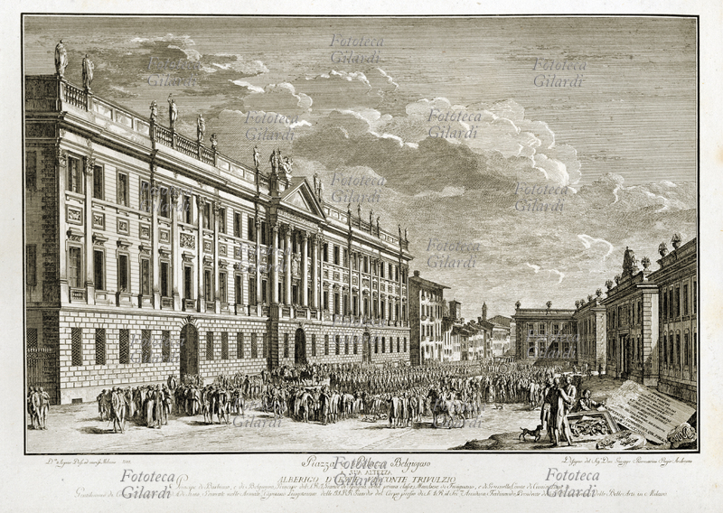 MILANO Piazza e Palazzo Belgioioso (1772-81), opera dell\