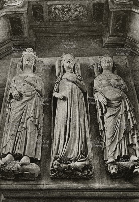 TOMBA MEDIEVALE Sculture sulle tombe di Filippo V il Lungo (1321), Jeanne d\