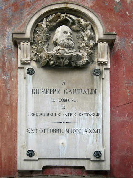 TARGA DEDICATA A GIUSEPPE GARIBALDI OVADA 1883 TARGA DEDICATA A GIUSEPPE GARIBALDI OVADA 1883
