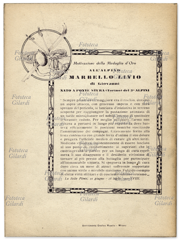 ALPINI Copertina illustrata di quaderno scolastico degli anni della Seconda Guerra mondiale, dedicata all\