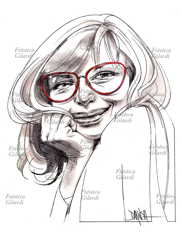 Monica VITTI (3 novembre 1931 – 2 febbraio 2022) attrice italiana di teatro, cinema e televisione. Pseudonimo di Maria Luisa "Marisa" Ceciarelli. Illustrazione di Dariush Radpour, disegno a matita colorato digitale, s.d. Questa immagine non può essere utilizzata con tariffa inferiore a € 80,00