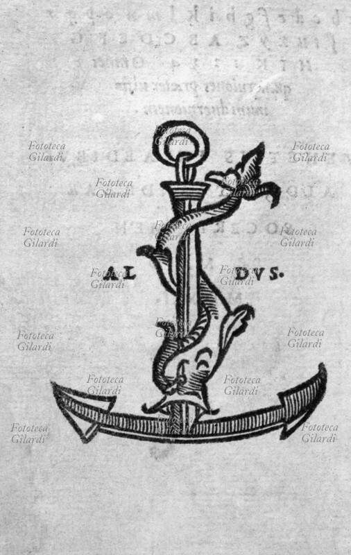 STAMPA Delfino e àncora con la scritta \