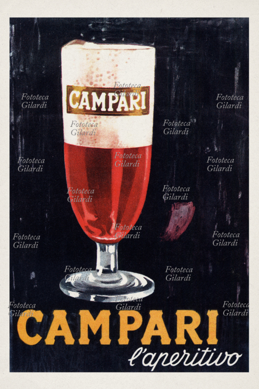 PUBBLICITÀ CAMPARI manifesto pubblicitario di Attilio Rossi per l\