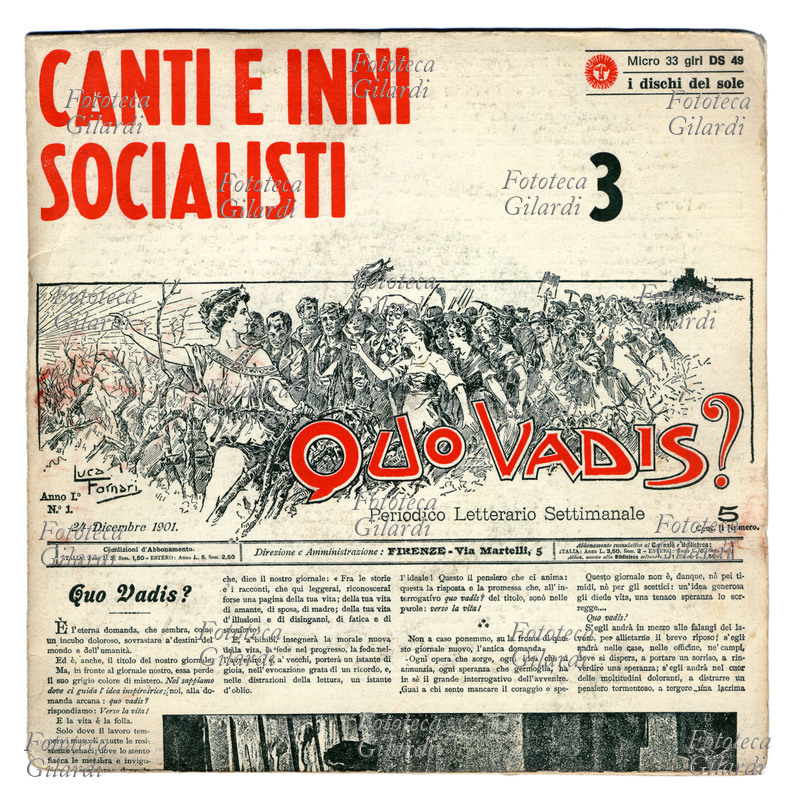 MUSICA Copertina del disco 45 giri \