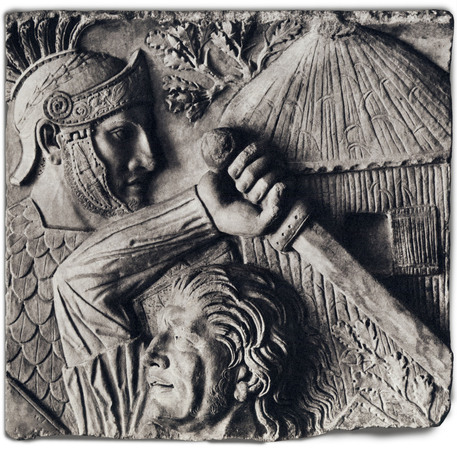 COMBATTIMENTO FRA UN BARBARO E UN LEGIONARIO ROMANO COMBATTIMENTO FRA UN BARBARO E UN LEGIONARIO ROMANO