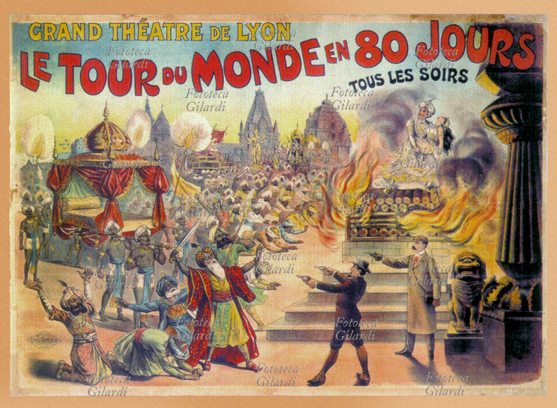 Jules VERNE (1828-1905) locandina per lo spettacolo \