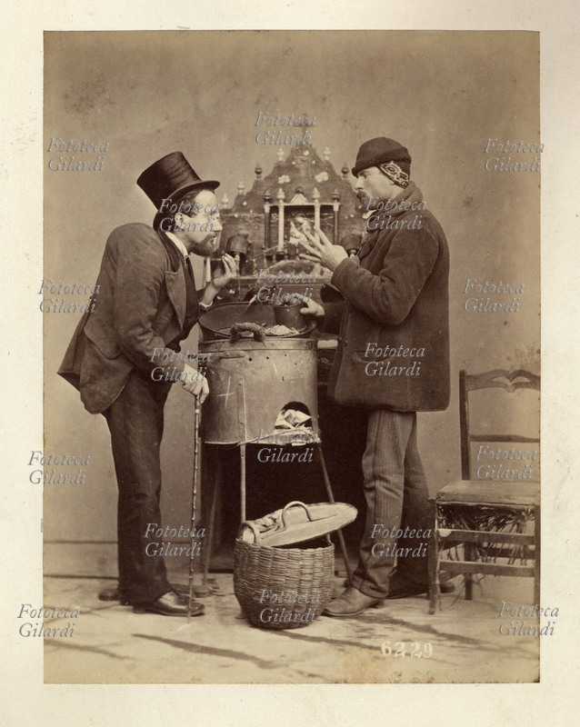MESTIERI ambulanti. Venditore di caldarroste, l\