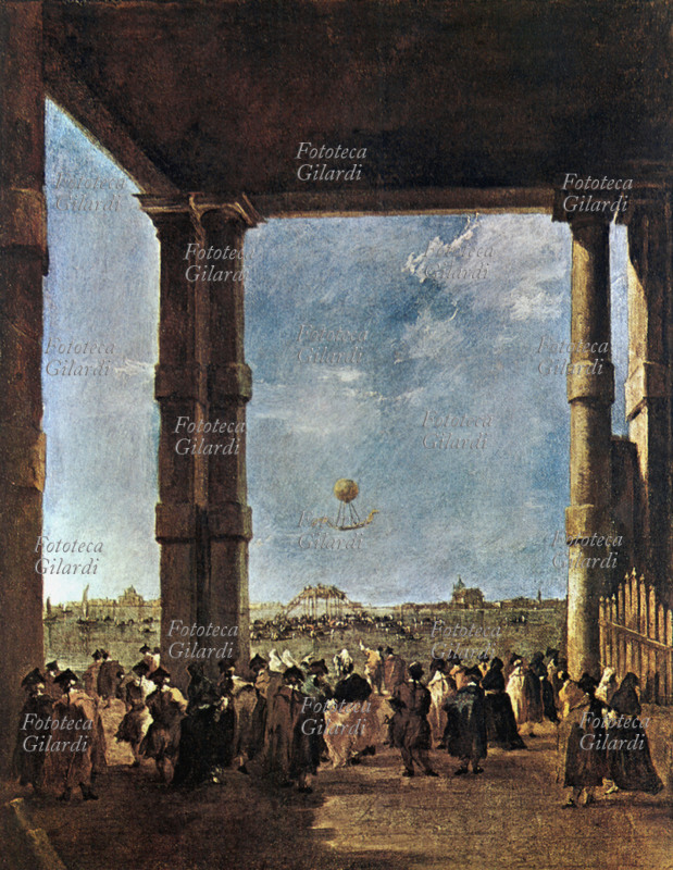 Francesco GUARDI (1712-1793) Ascensione della mongolfiera del pioniere dell\