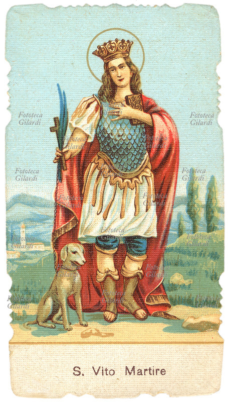 SAN VITO MARTIRE (III sec.-303 circa) sotto le persecuzioni di Diocleziano. Uno dei Santi Ausiliatori, invocato soprattutto fin dall\