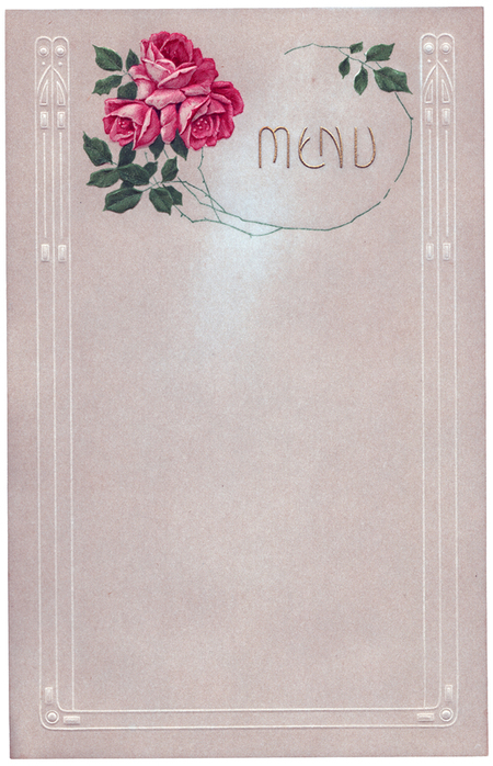 ROSE ROSA BIGLIETTO MENU MUTO