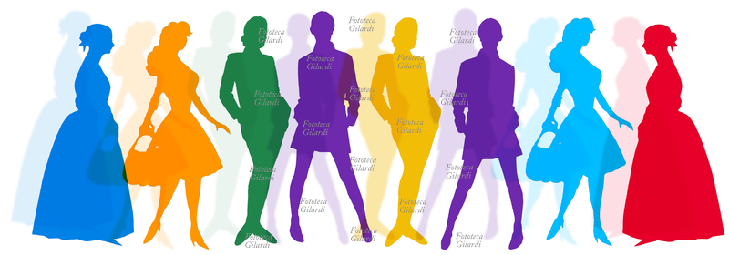 MODA Silhouette donna, figurini moda femminile dal XIX secolo al 2000