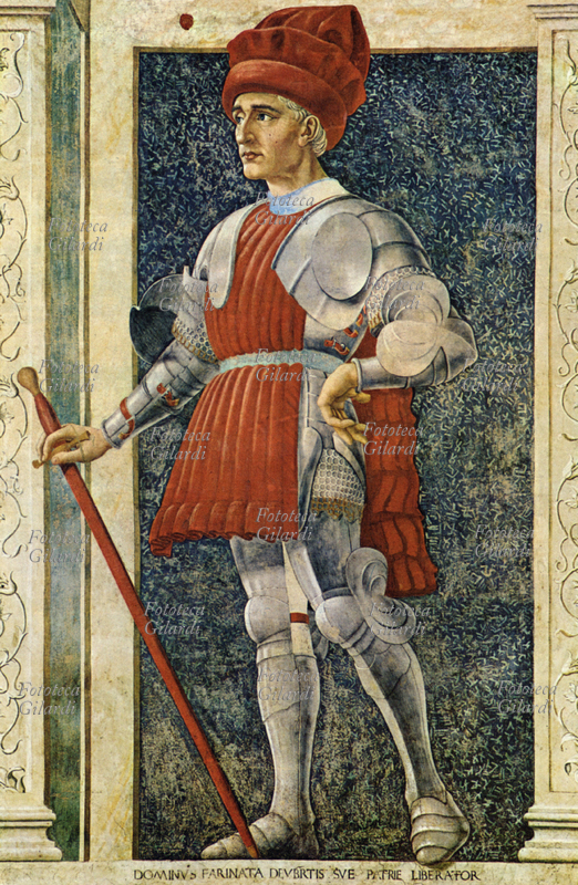 FARINATA DEGLI UBERTI (1200 - 1264) Farinata è appellativo di Manente degli Uberti, di antica famiglia fiorentina di parte ghibellina: egli visse a Firenze nei primi decenni del XIII secolo, mentre la città era tormentata da continue discordie. Già nel 1239 era a capo della sua consorteria di parte ghibellina, e svolse una parte di primo piano nella cacciata dei Guelfi nel 1248. Quando, in seguito alla morte di Federico II, i guelfi rientrarono in città, si riaccesero i contrasti, e questa volta furono i ghibellini ad essere costretti all\