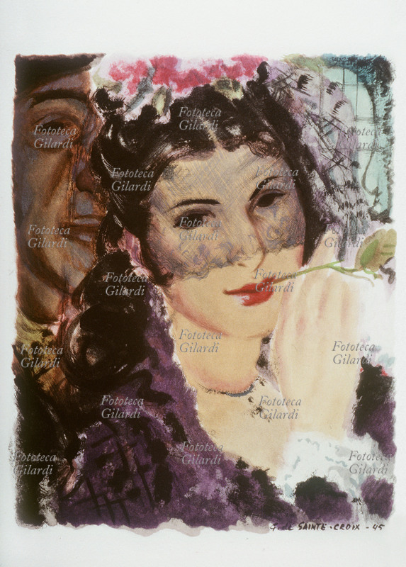 Prosper MERIMÉE (1803-1870) Carmen (1845), ritratto della bella sigaraia protagonista del romanzo. Illustrazione di G. De Sainte-Croix. Edizione a tiratura limitata, Parigi, 1945