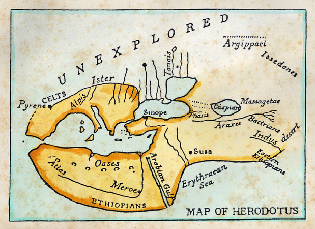 MAPPA DEL MONDO CONOSCIUTO SECONDO ERODOTO MAPPA DEL MONDO CONOSCIUTO SECONDO ERODOTO