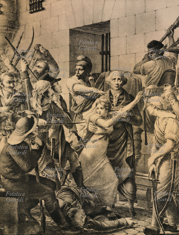 FRENCH REVOLUTION Terror, illustration depicting a scene of the massacres of prisoners in Paris jails, 2/6 September 1792. Print, France 19th century.