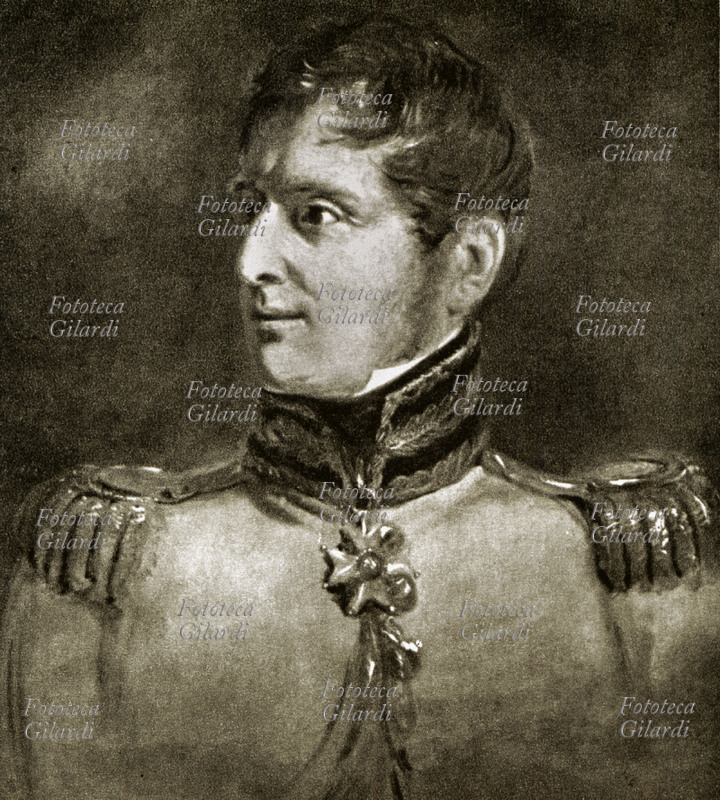 LORD RAGLAN (Fitzroy James Henry Somerset, 1788-1855) il comandante del contingente inglese alla Guerra di Crimea. Ritratto in una stampa del XIX secolo da dipinto dell\