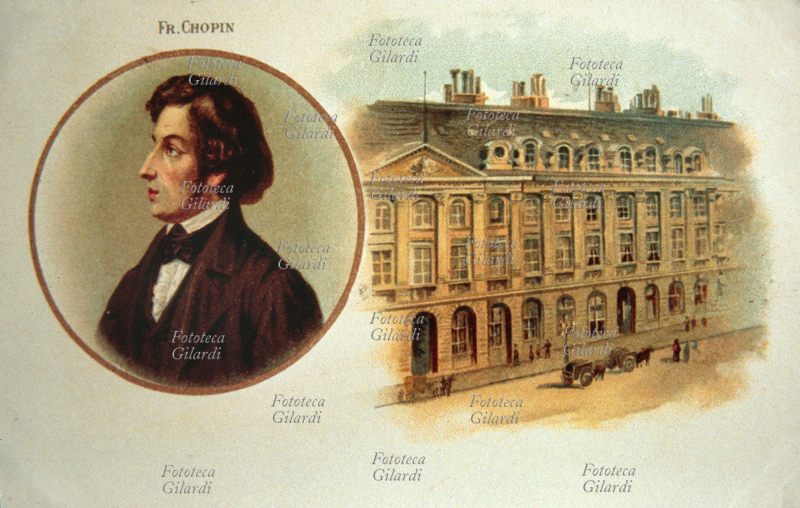 Frédéric François CHOPIN (1810-1849) Cartolina celebrativa del pianista polacco, naturalizzato in Francia. Cromolitografia XX secolo